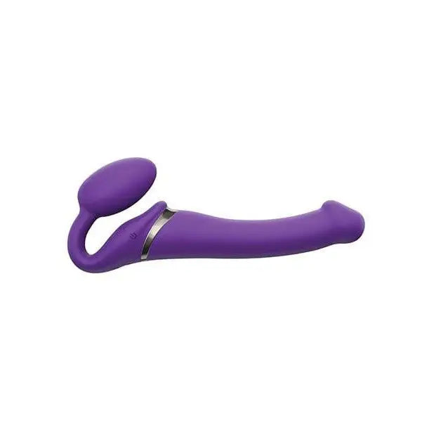 Purple Silicone Vibrating Rechargeable Strapless Strap On with Wireless Remote Control