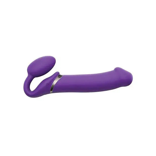 Purple vibrating rechargeable strapless strap from Strap-On-Me with wireless remote