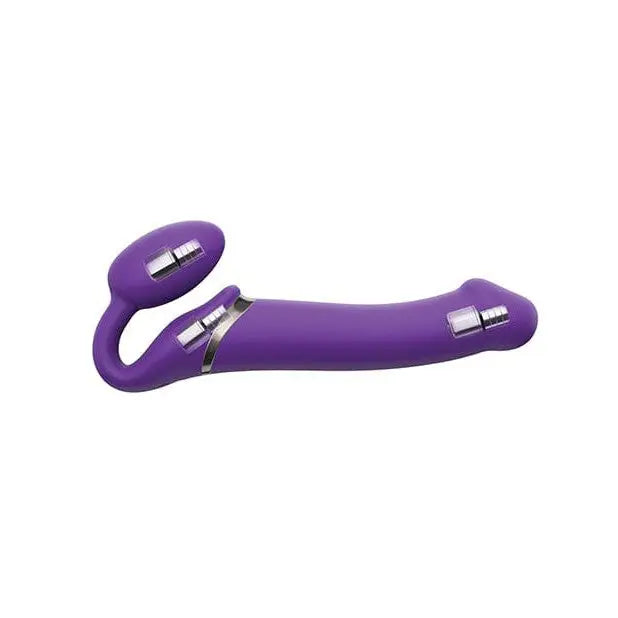 Purple Strap-On-Me Vibrating Rechargeable Strapless Strap On with Wireless Remote