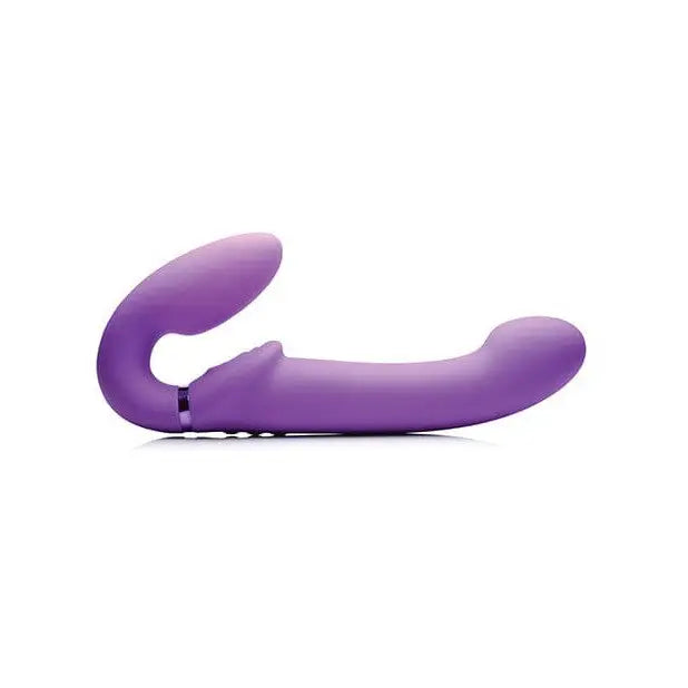 The purple silicone vibrating device shown on the Strap U Ergo-fit G-pulse Strapless Strap on