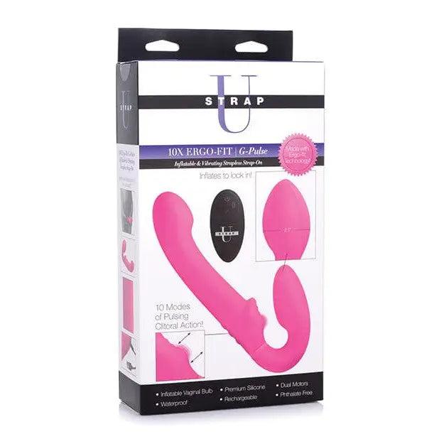 Strap U Ergo-fit G-pulse pink silicone in black box for strapless pleasure