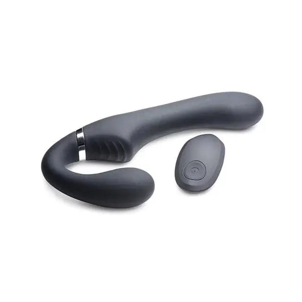 Black silicon ear plug for Strap U Mighty Rider 10x Vibrating Silicone Strapless Strap On