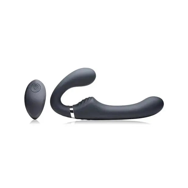 Strap U Mighty Rider 10x Vibrating Silicone Strapless Strap On with control for your penis