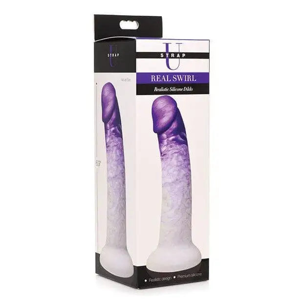 Strap U Strap Ons Purple Strap U Real Swirl Realistic Silicone Dildo at the Haus of Shag