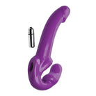 Purple silicone Strap U Revolver Thick Vibrating Strapless Strap On with black handle