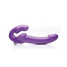 Strap U Revolver Thick Vibrating Strapless Strap On - Purple Plastic Penis on White Background