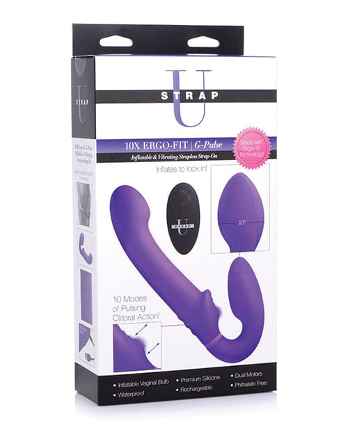Strap U Strap Ons Purple Strap U Ergo-fit G-pulse Inflatable & Vibrating Strapless Strap on at the Haus of Shag