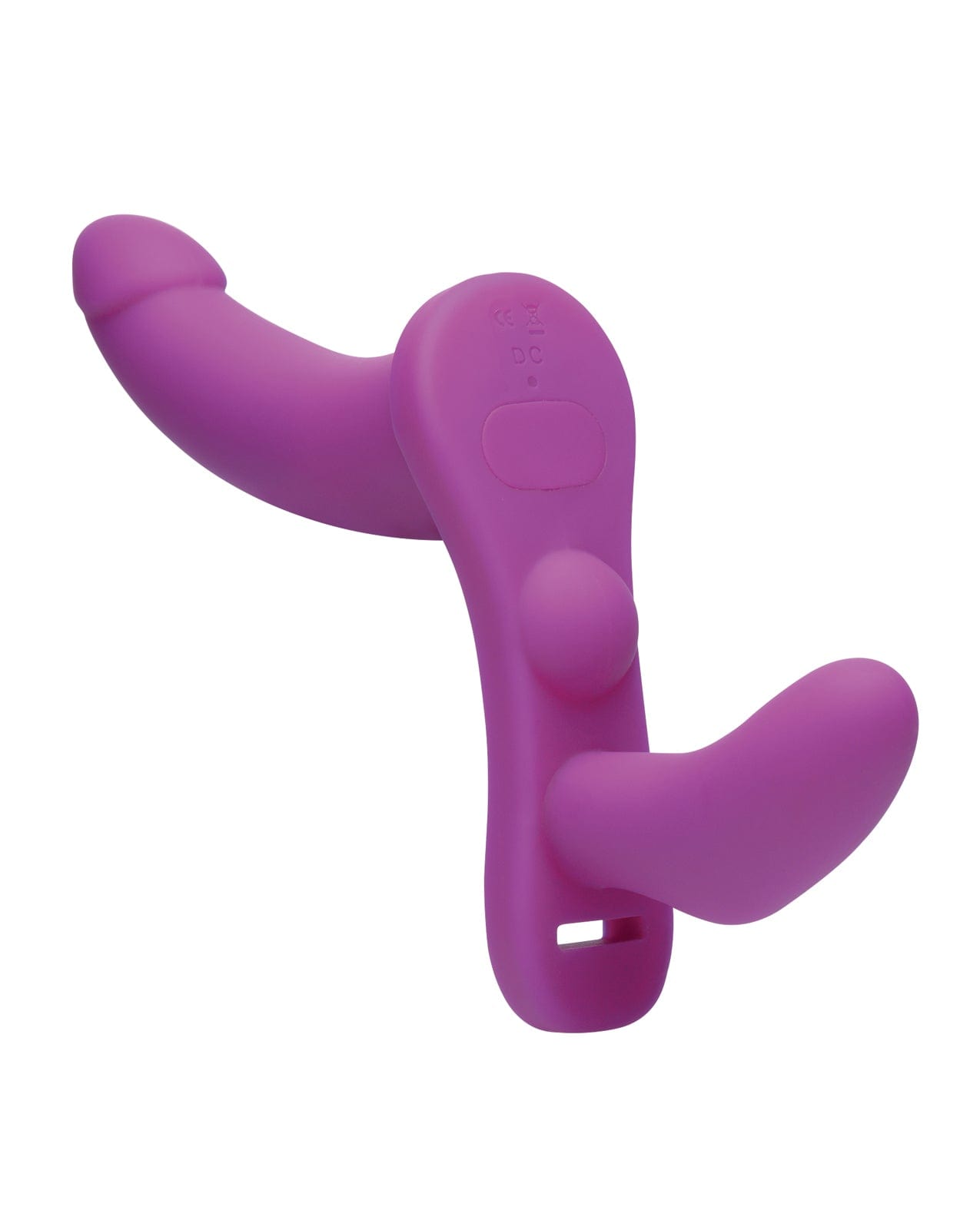 Strap U Strap Ons Strap U Double Take Double Penetration Vibrating Strap On Harness - Purple at the Haus of Shag