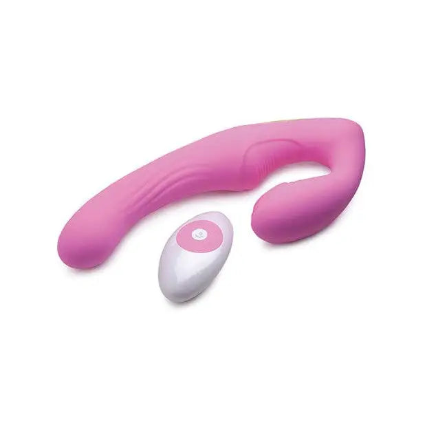 Pink Strap U U-Pulse Silicone Strapless Strap On with Remote Control