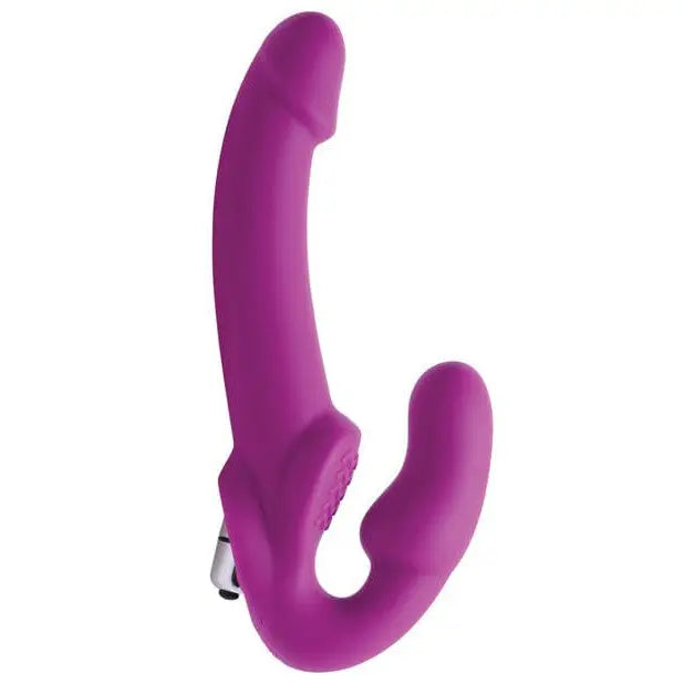 Strap U Vibrating Strapless Silicone Strap On Dildo in purple, enhancing pleasure and comfort