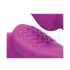 Pink silicone strap shoe & Strap U Vibrating Strapless Silicone Strap On Dildo on white background