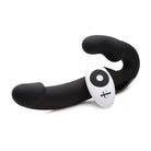 Strap U Vibrating Strapless Silicone Strap On W/Remote Control with Panda Bear Toy on Ground