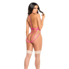 Strappy Teddy W/adjustable Hook & Eye Crotch Closure Neon - Teddy