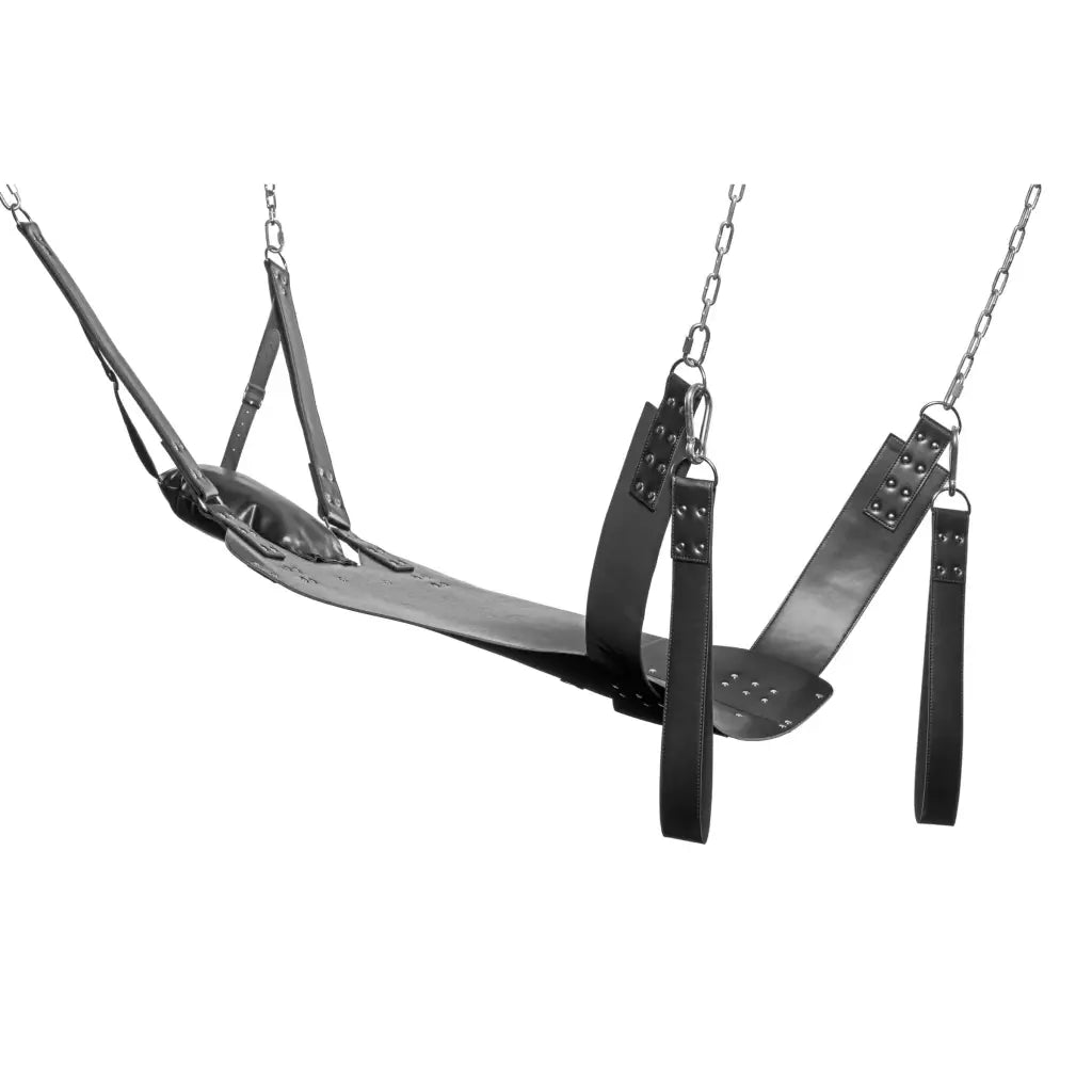 STRICT Extreme Sling And Swing Stand - Black Swing with Two Back Straps for Bondage Play
