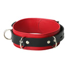 Strict Leather Leatherr Strict Leather Deluxe Red And Black Locking Collar at the Haus of Shag