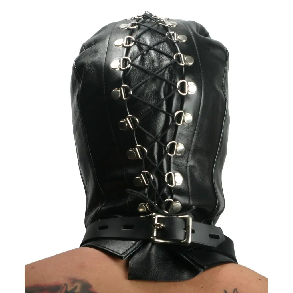 Strict Leather Hood Strict Leather Premium Locking Slave Hood at the Haus of Shag