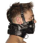 Strict Leather Gag Strict Leather Premium Muzzle With Blindfold And Gags at the Haus of Shag