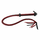 Strict Leather Premium Red And Black Whip with Braided Leather and Tasseled End