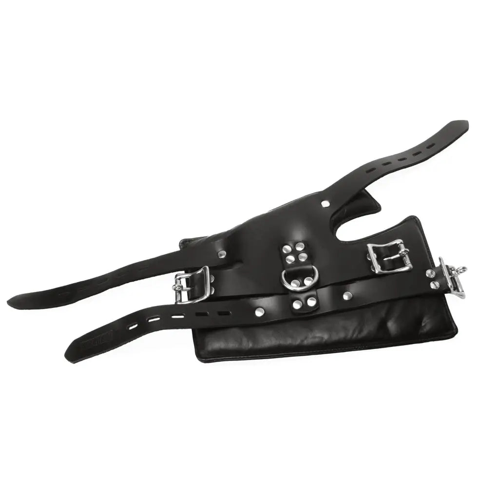 Strict Leather Wrist Cuffs Black Strict Leather Premium Suspension Wrist Cuffs at the Haus of Shag