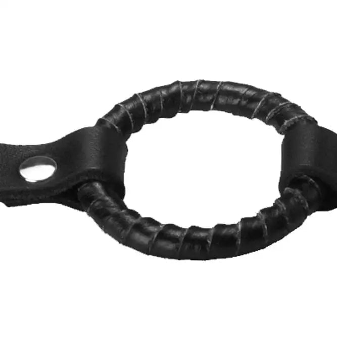 Strict Leather Ring Gag with circular leather-wrapped handle and metal attachment point