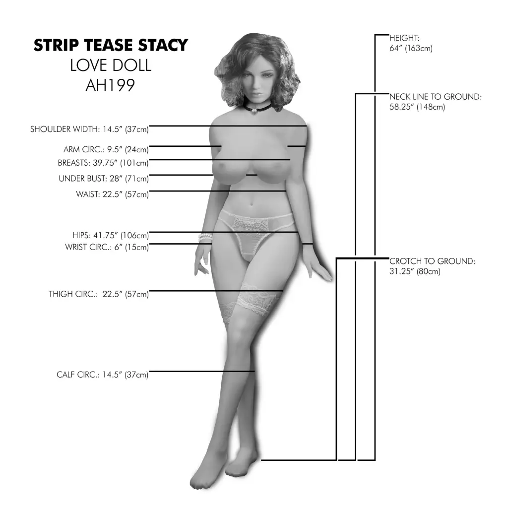 Strip Tease Stacy Love Doll - Full Body Doll