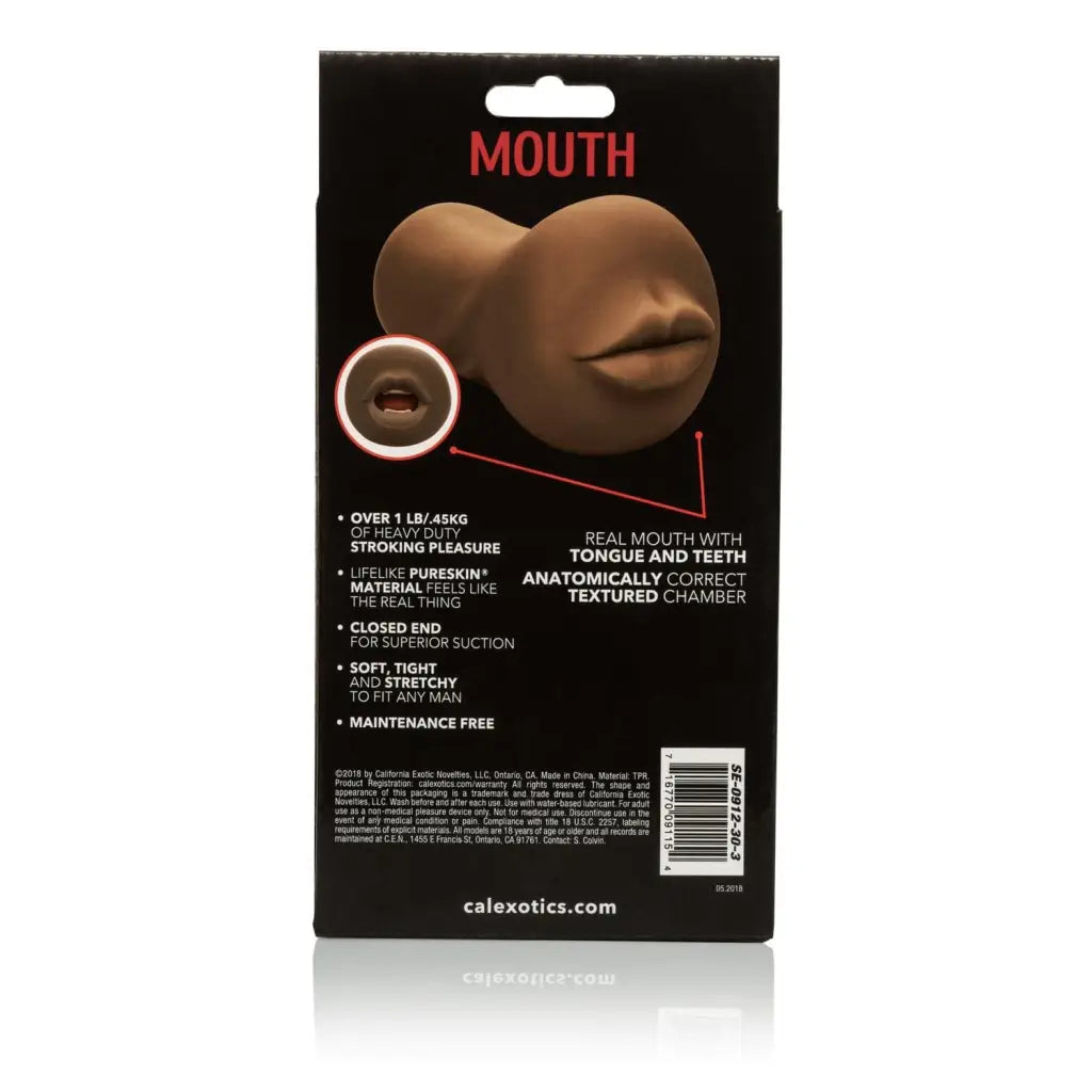 CalExotics Sextoys for Men Stroke It Mouth Brown at the Haus of Shag