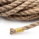 Sub-tied hemp bondage rope with gold thread for secure and stylish restraint