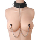 Master Series Collar Submission Collar And Nipple Clamp Union at the Haus of Shag