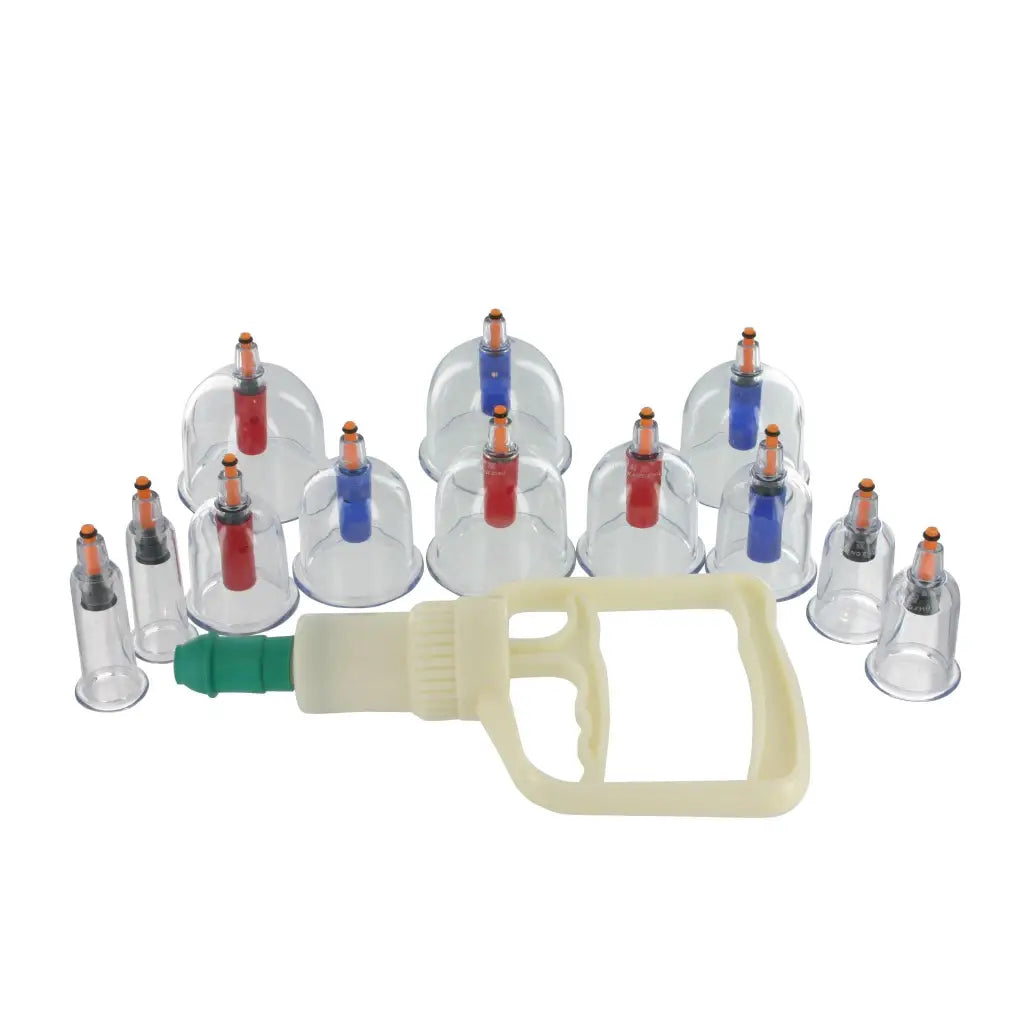 Sukshen 12 Piece Cupping Set with glass cups and suction gun for cupping therapy