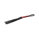 Sultra 16’’ Lambskin Flogger Classic Weave Grip - Black W/red Woven Handle - Flogger