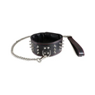 Sultra Lambskin 2 1/2’’ Studded Collar W/24’’ Chain - Black - Collar