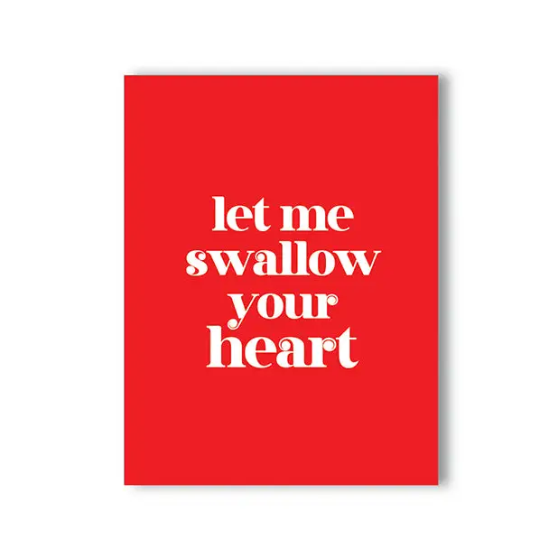 Swallow Your Heart Naughty Greeting Card - Party Supplies