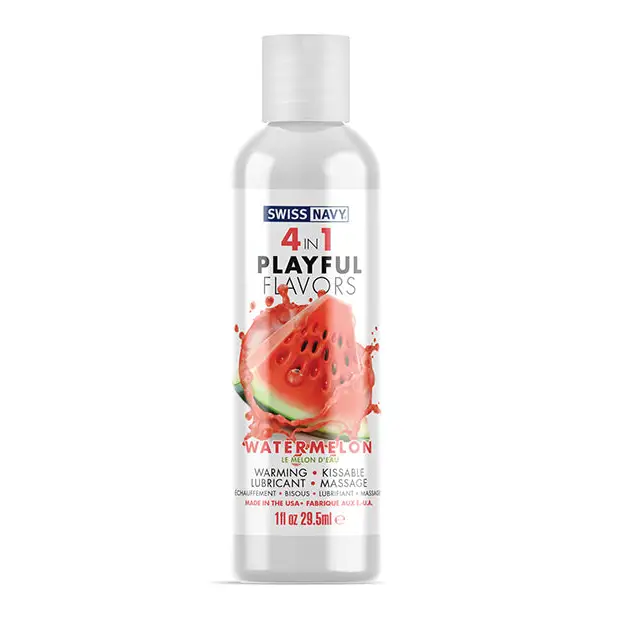 Swiss Navy 4 in 1 Playful Flavors Watermelon 4 oz. - Water Based Lubricant