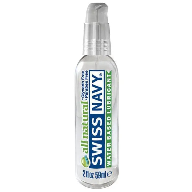 Swiss Navy All Natural Lubricant bottle for sensitive skin against a white background