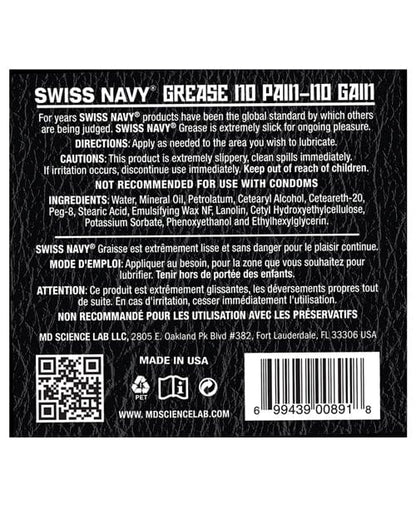Swiss Navy Oil Based Lubricant Swiss Navy GREASE - Original Formula Advanced Premium Lubricant at the Haus of Shag