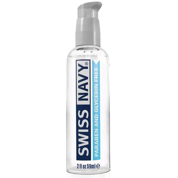 Swiss Navy Paraben & Glycerin Free Premium Lubricant with bottle of water and white cap