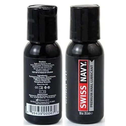 Two bottles of Swiss Navy Premium Silicone Anal Lubricant 16oz for ultimate comfort