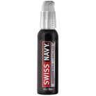 Swiss Navy Silicone Based Premium Anal Lubricant beside a spray wax bottle for hair styling