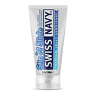 Close up of Swiss Navy Slip’n Slide Premium Jelly Lubricant on a white background