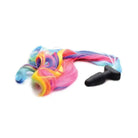 Tailz Rainbow Pony Tail Anal Plug with a Colorful Rainbow-Hued Pony Tail Attachment