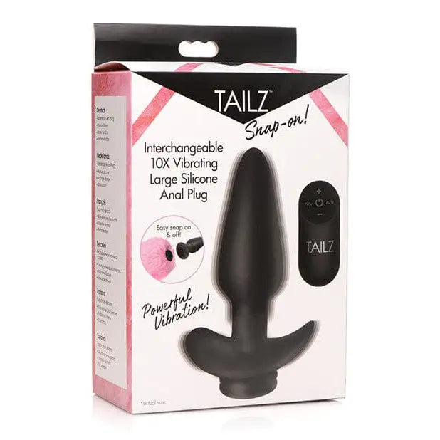 Tailz Plug Large Tailz Snap On Interchangeable 10x Vibrating Silicone Anal Plug W/remote at the Haus of Shag