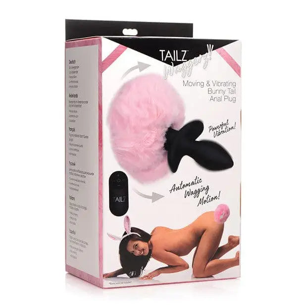 Tailz Tail Plug Pink Tailz Waggerz Remote Control Moving & Vibrating Bunny Tail Anal Plug at the Haus of Shag