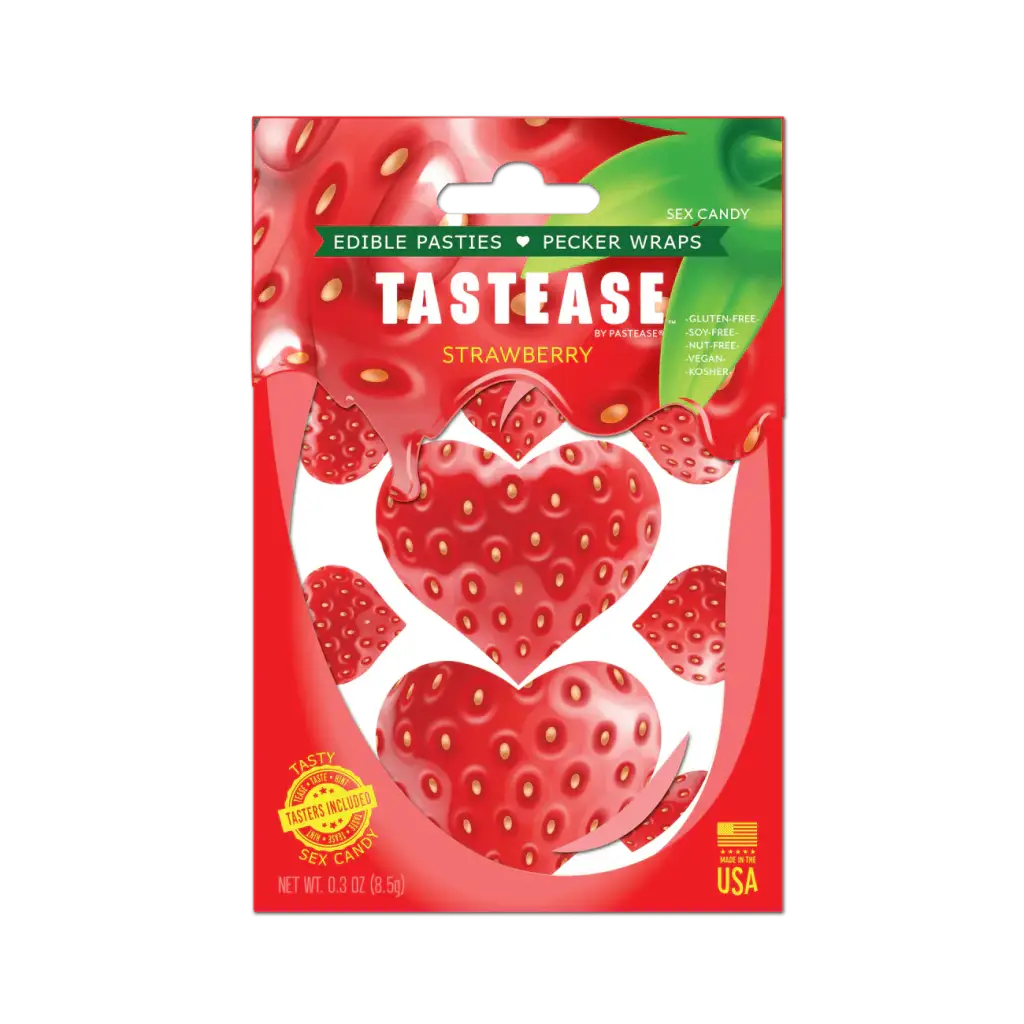 Pastease Pasties Strawberry Tastease Edible Pasties & Pecker Wraps Candy at the Haus of Shag