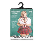 Teacher’s Pet Ms Honor Student School Girl Tie Top Pleated Skirt Neck Tie & Hair Bow Red - Costumes