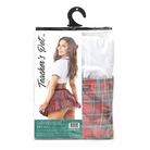 Teacher’s Pet Ms Honor Student School Girl Tie Top Pleated Skirt Neck Tie & Hair Bow Red - Costumes