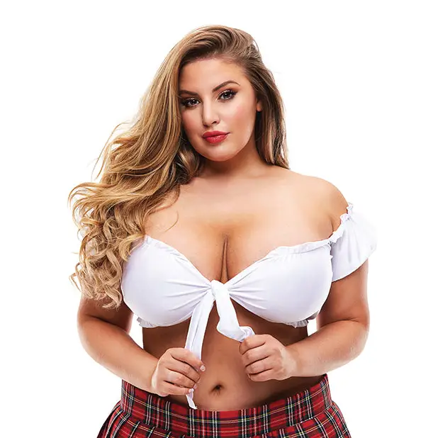 Teacher’s Pet School Girl Tie Top 1x - White - Costumes