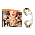 Temptasia Cuffs Leopard: Leopard Print Furry Handcuffs with Metal Chain and Locking Mechanism