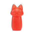 Red plastic cat-shaped figurine for Temptasia Fox Drip Candle by Blush with closed eyes