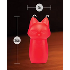 Red cat-shaped Temptasia Fox Drip Candle with pointed ears and curved wicks by Blush