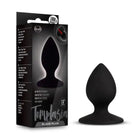 Temptasia Slave Plug: Black teardrop silicone anal plug with flared base for comfort